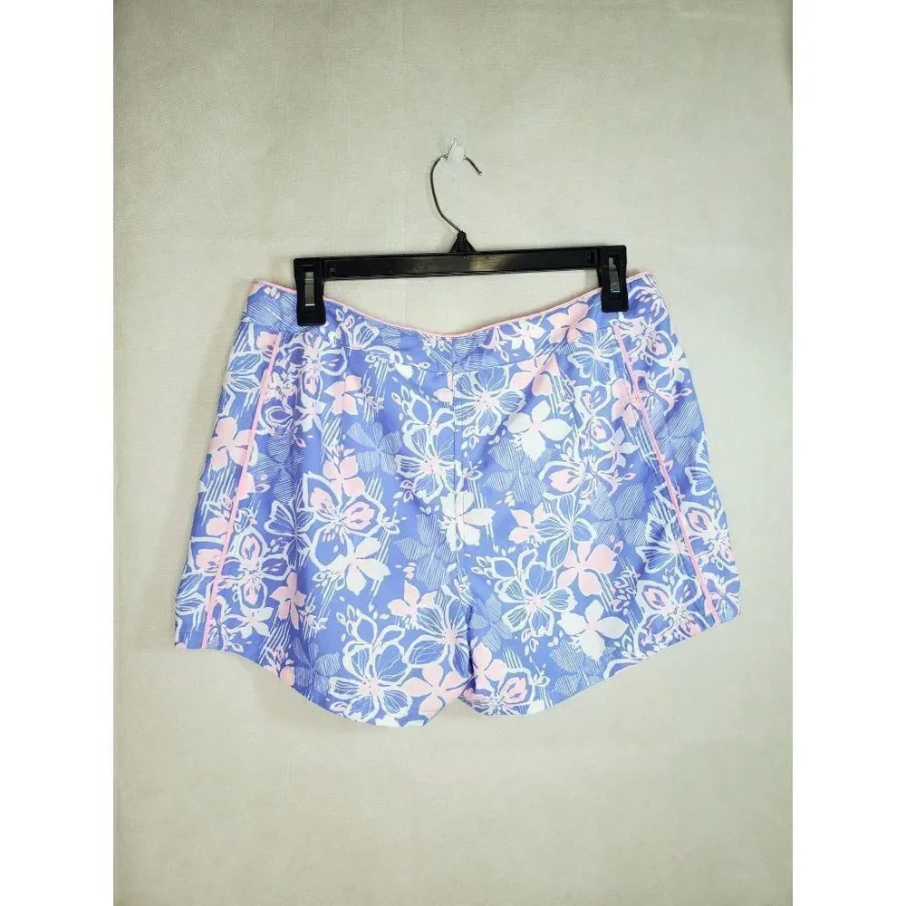 Eddie Bauer Floral Hawaiian Print Swim Active Quick Dry Resort Vacation Shorts